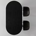 Modern Dark Dining Table Set With Textured Chairs And Unique Base