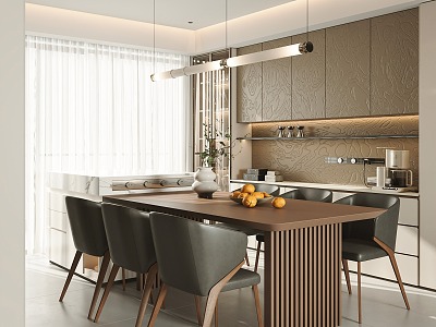 Modern Home Restaurant Open Restaurant Island Restaurant Kitchen Supplies Electrical Appliances Dining Table and Chair Combination model