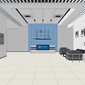 Spacious Modern Government Service Hall Interior With Reception Desk And Sofa Seating