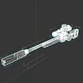 Tactical Sniper Rifle With Green Scope And Long Barrel Design