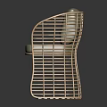 Wicker Leisure Chair with Gray Cushion and Comfortable Backrest Modern Minimalist Design for Home Decor