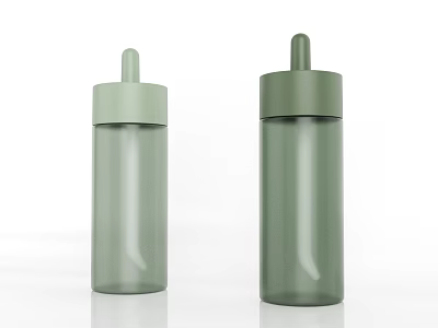 Modern Green Cups With Transparent Body And Matching Lids Set Of Two 3d model