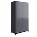 Sleek Modern Wardrobe With Geometric Pattern Double Doors And Black Gray Finish 3d model