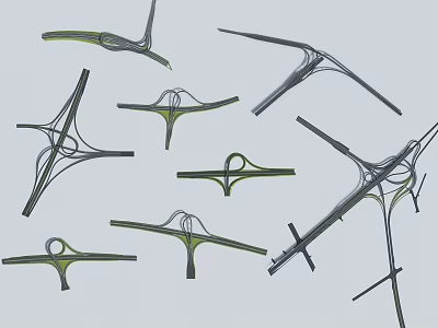 Modern Elevated Interchange Viaduct Viaduct 3d model