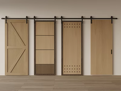 Variety Of Barn Door Styles For Interior Decoration 3d model
