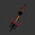 Bicycle With Yellow Frame Red Handlebars Black Basket Black Seat White Rims And Green Spokes