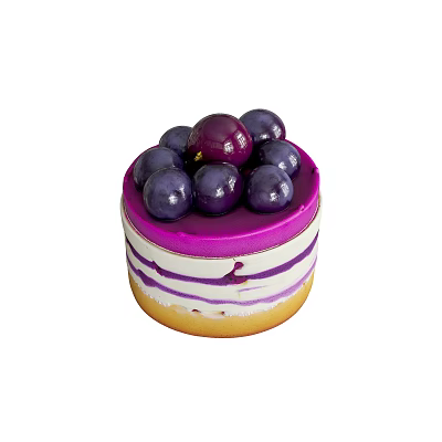 Delicious Purple And White Layered Dessert Topped With Fresh Purple Grapes 3d model