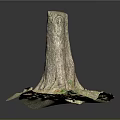 Handcrafted Wooden Tree Stump Decor With Stone Base And Natural Green Moss Texture