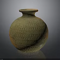 Handcrafted Pottery Sculpture With Intricate Carved Texture And Surface Patterns