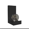 Modern Black Frame Wall Light With Glass Globe Shade And Warm String Lights Inside 3d model