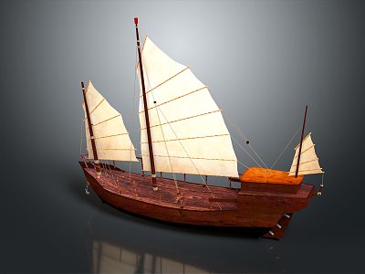 Modern Sailing Cartoon Sailing Small Sailing 3d model