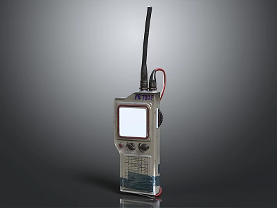Vintage Handheld Electronic Device With Antenna Screen Control Buttons And Test Label 3d model