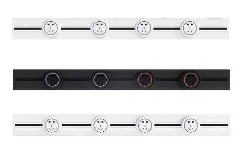 Modern socket board insert row slide rail insert row 3d model