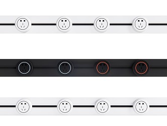 Modern socket board insert row slide rail insert row 3d model