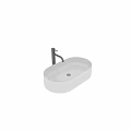 Stylish White Fluted Vessel Washbasin Features Ceramic Build And Black Faucet