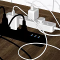 Modern socket plug patch panel charger socket switch plug strip 3d model