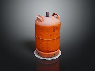 Orange LPG Gas Cylinder With Handles Portable Design For Household Use 3d model