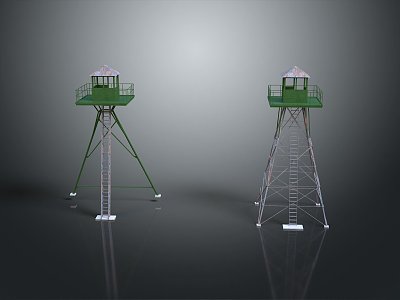 Tower defense sentry tower air defense watchtower observatory tower loft 3d model