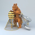 Unpowered Brown Bear Slide 3d model