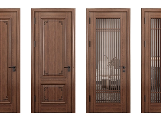 New Chinese style single door SU model 3d model