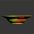 Hand Painted Ceramic Bowl With Colorful Floral Patterns And Textured Edge For Everyday Use