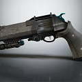 Modern Tactical Revolver With Scope Textured Grip And Metallic Design Details