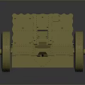 Vintage Military Field Artillery Weapon With Wheeled Design And Support Structure