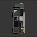 Organized Office Storage With White Filing Cabinets Red Desk Lamp Multi Tiered Bookshelf And Binders
