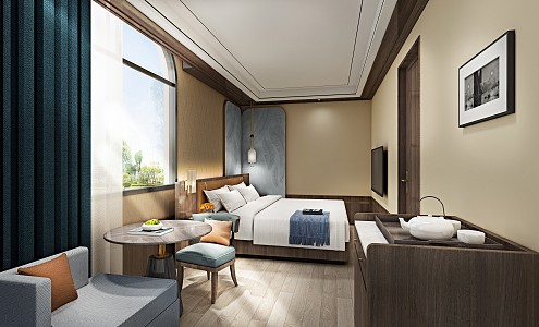 New Chinese Guest Room 3d model