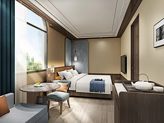 New Chinese Guest Room 3d model
