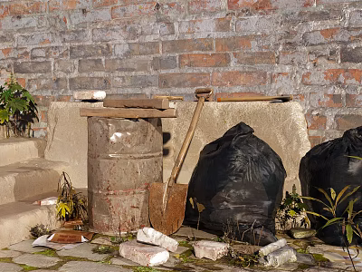 Modern Garbage Bag Garbage Corner 3d model