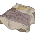 Cozy Bed Linens With Soft Blanket And Colorful Pillows In Gray Brown Tones