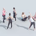 Group of People Doing Various Stretching Exercises and Yoga Poses