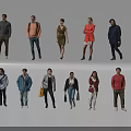 Diverse Group of People Standing in Various Poses With Different Clothing And Postures