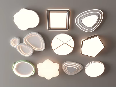 Modern Ceiling Lights With Various Shapes For Stylish Interior Design 3d model
