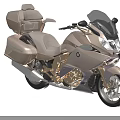 Golden BMW Touring Motorcycle With Double Seats Storage Cases And Front Windshield