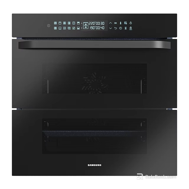 Samsung Black Built In Double Ovens With Digital Control Panel For Modern Kitchen 3d model