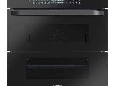 Samsung Black Built In Double Ovens With Digital Control Panel For Modern Kitchen 3d model