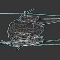 Red Low Poly Helicopter 3D Model With Rotors And Landing Gear 3d model