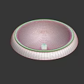 Glossy Transparent Round Object With Silver Edge And Reflective Surface