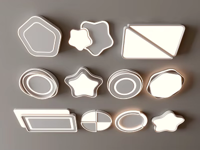 Modern Ceiling Lights with Various Shapes for Home Interior Design 3d model