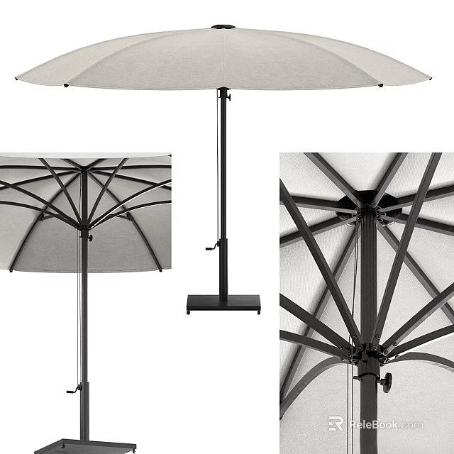 Outdoor Garden Umbrella With Sturdy Frame Stable Base And UV Protection Canopy 3d model 