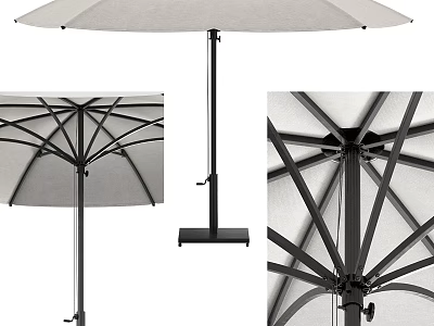 Outdoor Garden Umbrella With Sturdy Frame Stable Base And UV Protection Canopy 3d model