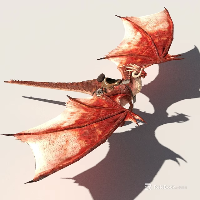 Fantasy Character Riding Mythical Winged Dragon In Epic Adventure Scene 3d model 