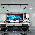 modern command center emergency command center hall 3d model