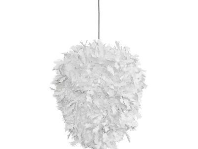 Modern White Fluffy Feather Like Artistic Pendant Chandelier Light Design 3d model