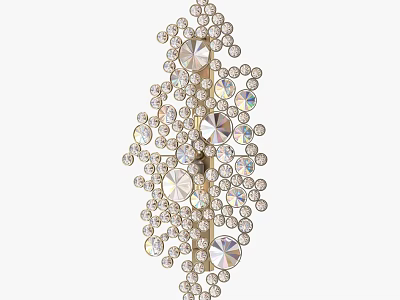 Sparkling Crystal Wall Decor With Round Elements And Hanging Design 3d model