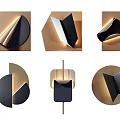 Modern Geometric Wall Lamps With Different Shapes And Warm Lighting Effects 3d model