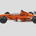 Orange Formula 1 Race Car With Aerodynamic Bodywork Large Tires And Jupiter Logo