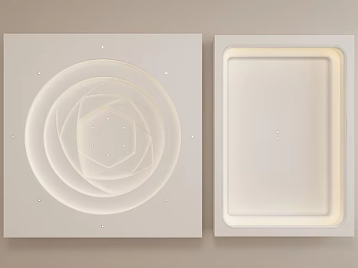 Stylish Ceiling Design With Geometric Patterns And Lighting 3d model